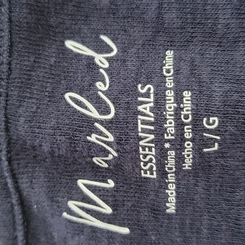 Marled Deep Navy V-Neck Pocket Short Sleeve Tee - Picture 3 of 7